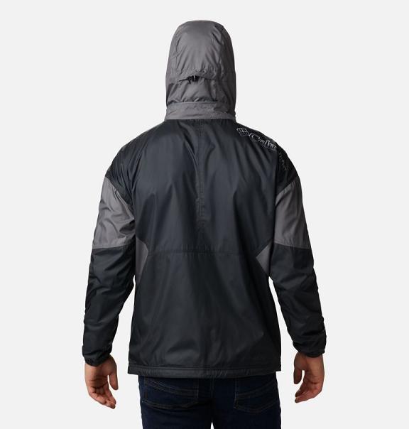 Columbia Point Park Windbreaker Black Grey For Men's NZ68247 New Zealand